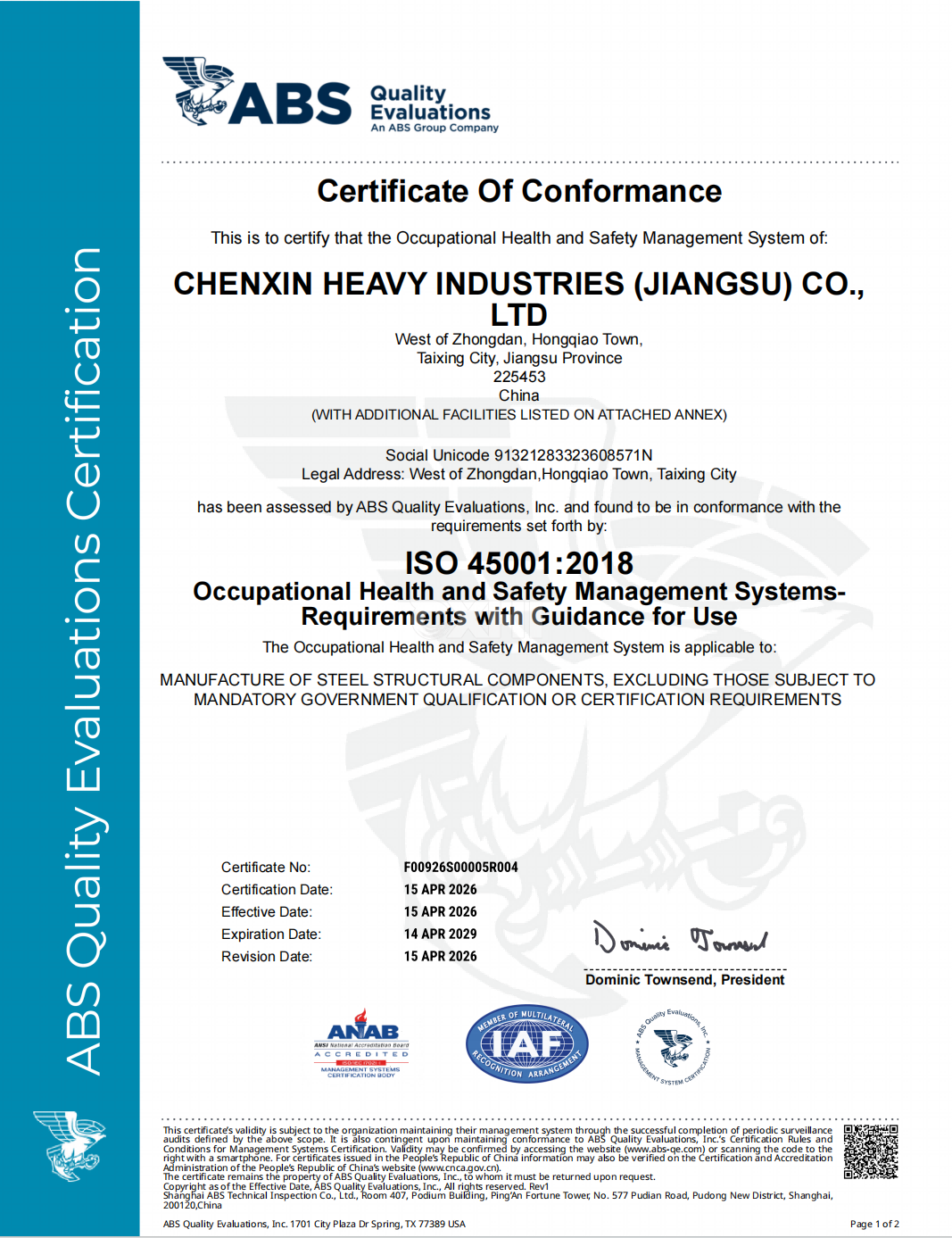Occupational Health & Safety Management